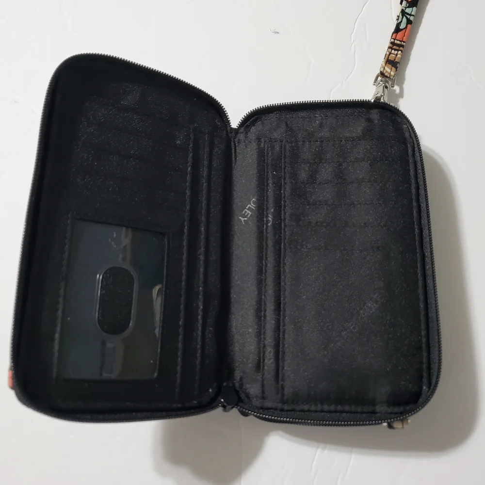 Vera Bradley Black Multi Quilted Wristlet Wallet with Floral Paisley Print - Picture 12 of 16